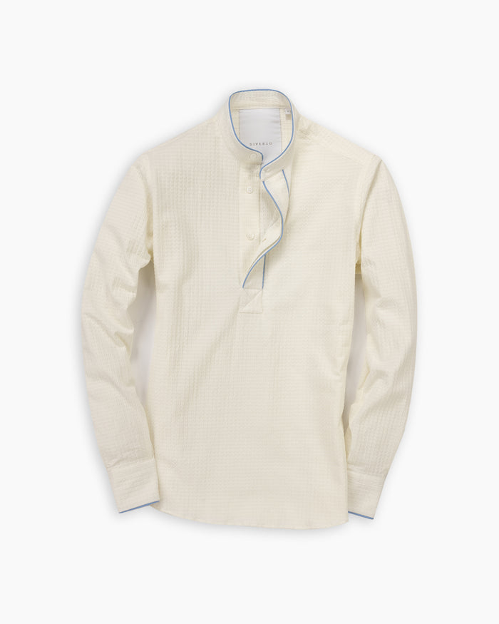 White Seersucker Popover Shirt
