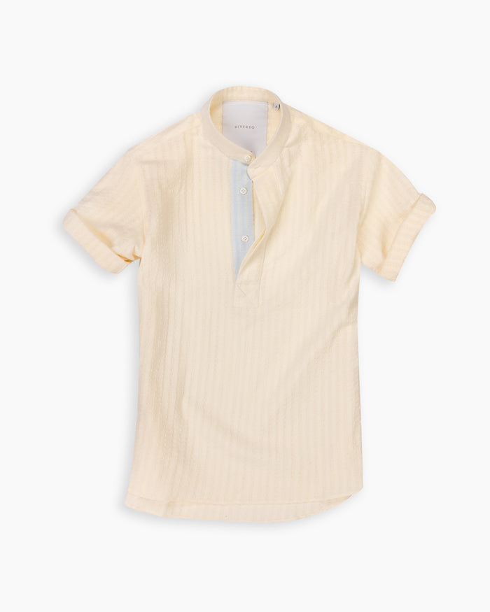 Off White Short Sleeve Popover Shirt