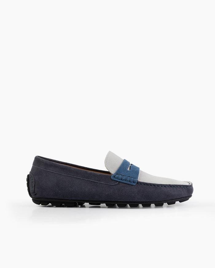 Steel & Pearl Contrast Suede Loafer
