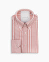 Pastel Red Textured Stripe Shirt