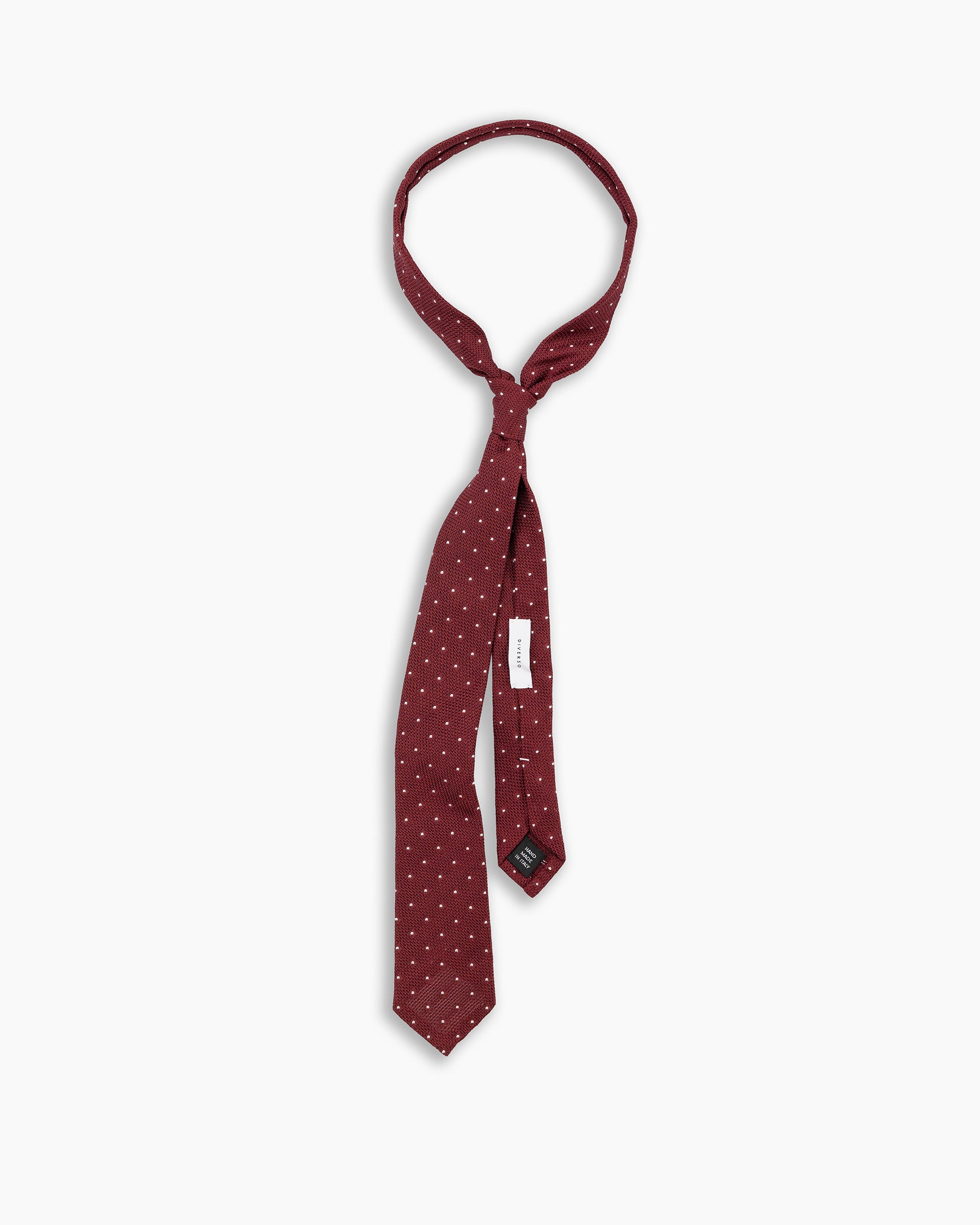 Deep Red Polka Grenadine Silk Tie