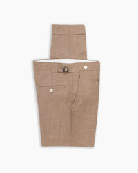 Sand Wool, Silk &amp; Linen Pleated Pant