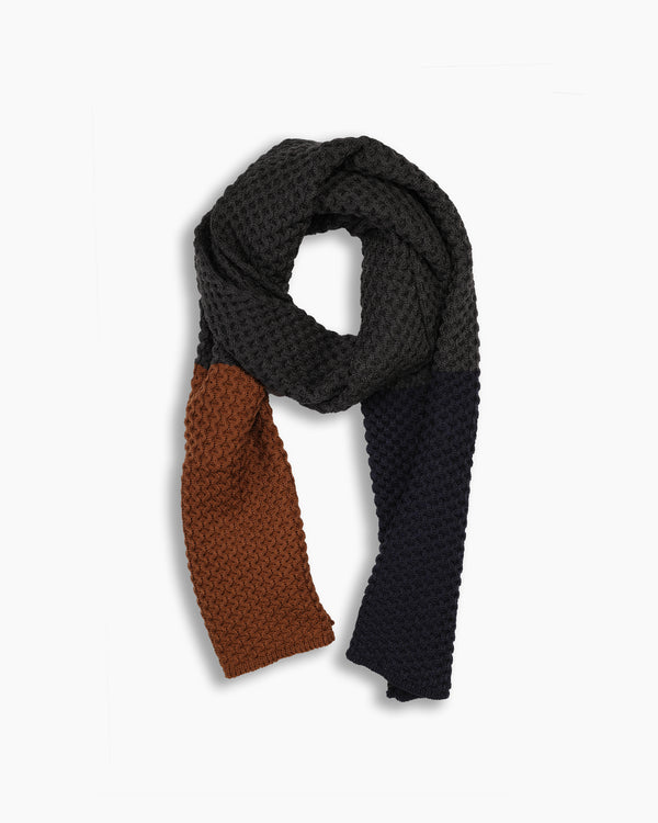 Charcoal 3D Knitted Wool Scarf