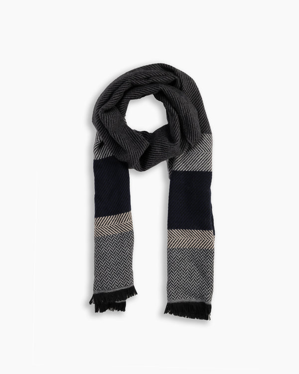 Charcoal Multi-Panel Wool Scarf