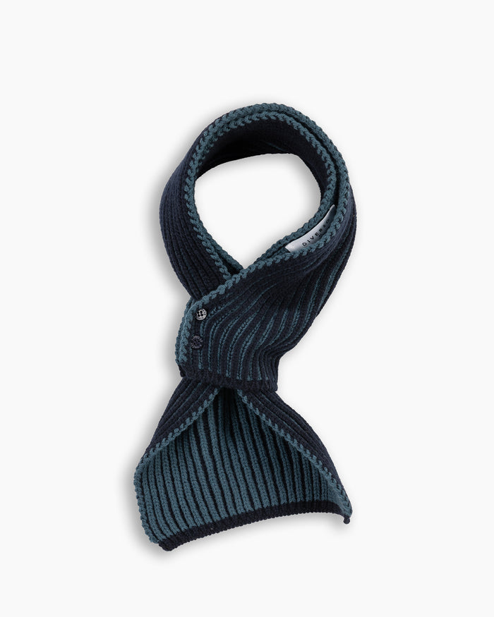 Navy 'By Alyki' Wool & Cashmere Mini Scarf