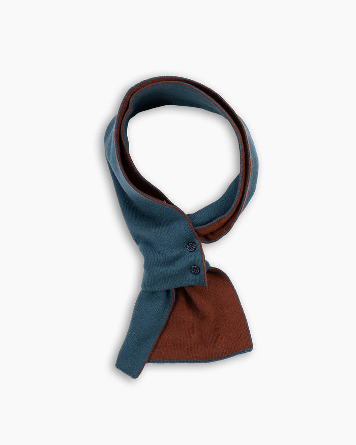 Teal & Rust Cashmere Mini Scarf