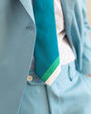 Petrol Green Contrast Patchwork Handmade Tie