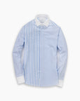 Sky Seersucker Patchwork Shirt