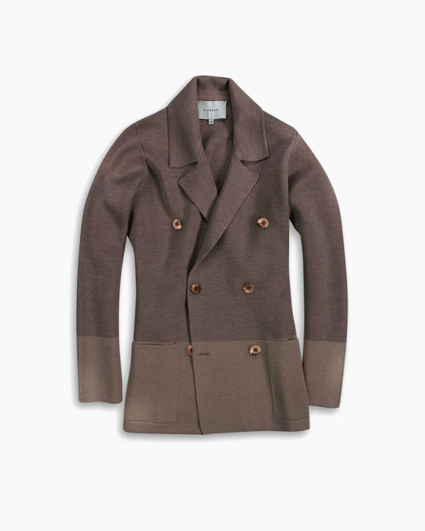 Taupe Tonal Knitted Merino Blazer