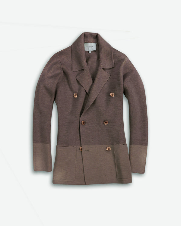 Taupe Tonal Knitted Merino Blazer