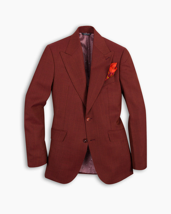 Rust Ultra Peak Hopsack Wool Blazer