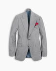 Pearl Grey Ultra Peak Hopsack Wool Blazer