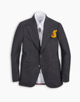 Mid Grey Ultra Peak Hopsack Wool Blazer
