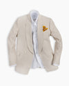 Ivory Wool Double Breasted Shawl Blazer