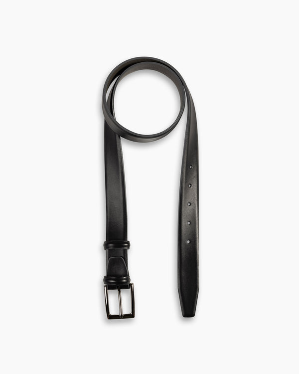 Black Contrast Calf Leather Belt