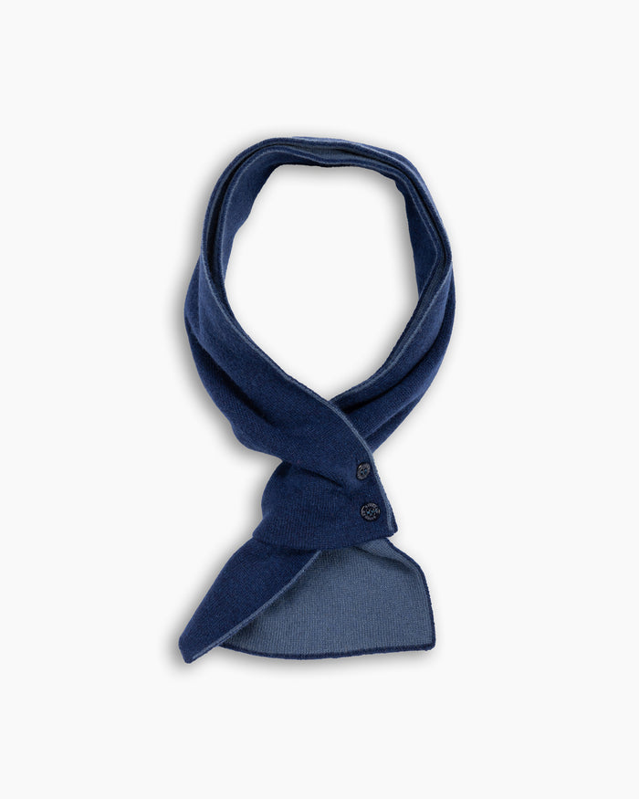 Ink & Dusty Blue Cashmere Mini Scarf