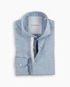 Sky Blue Cotton-Wool Twin Trim Shirt