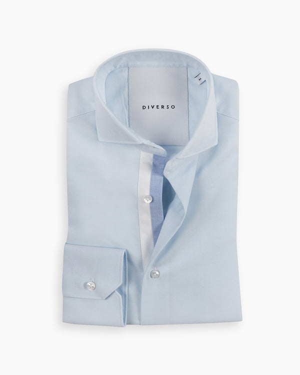 Pale Blue Oxford Twin Trim Shirt