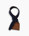 Navy & Ginger Cross Lambswool Mini Scarf