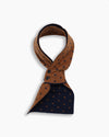 Navy & Ginger Cross Lambswool Mini Scarf