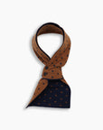Navy & Ginger Cross Lambswool Mini Scarf