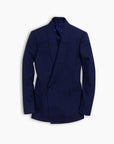 Blue Check Double Breasted Shawl Blazer