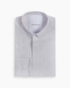 Grey Stripe Cotton-Linen Contrast Shirt