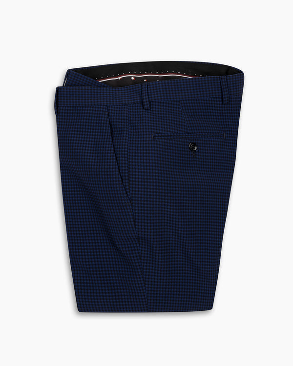 Navy Hatch Seersucker Wool Pant