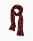 Burgundy & Dark Pink Oversized Houndstooth Scarf