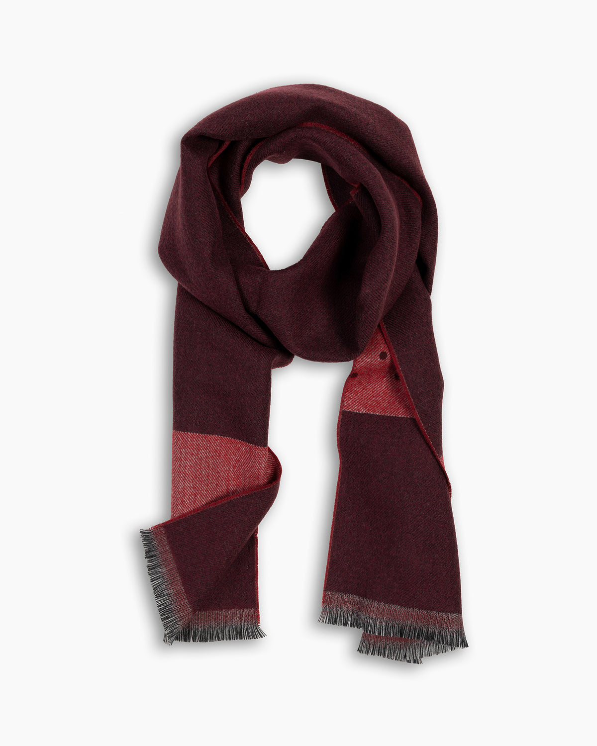 Burgundy &amp; Red Polka Print Wool Scarf