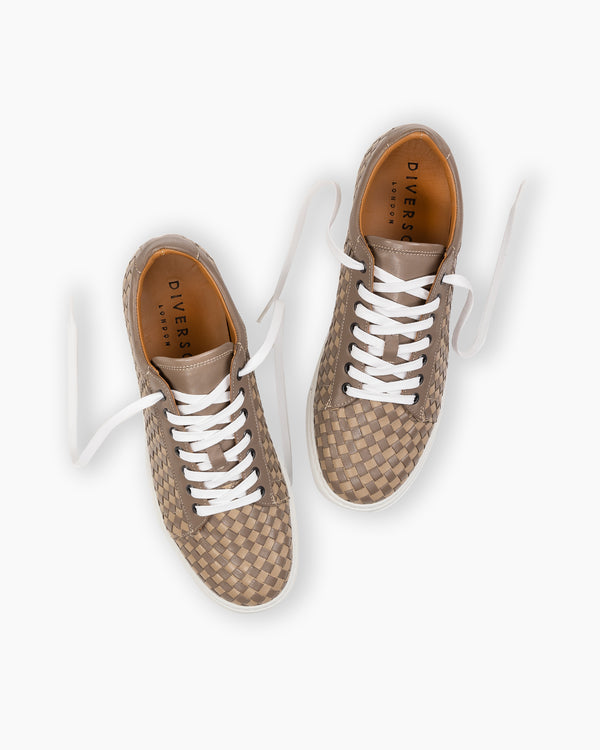 Taupe & Sand Hand Woven Sneakers