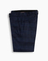 Navy Check Wool & Cashmere Pant