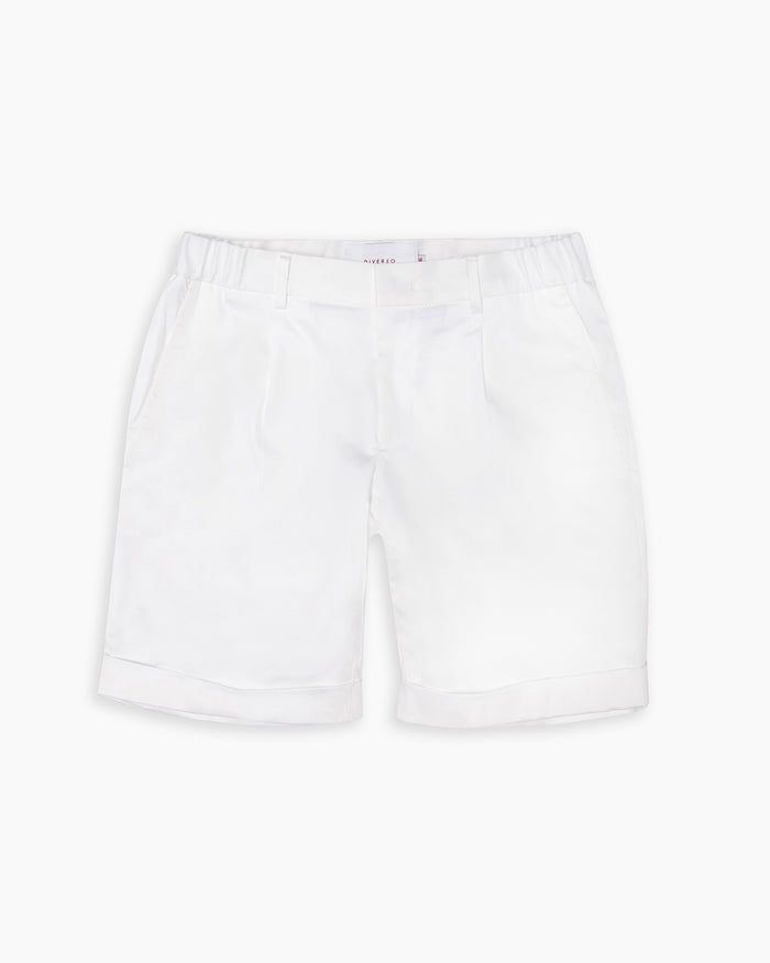 White Cotton Casual Shorts