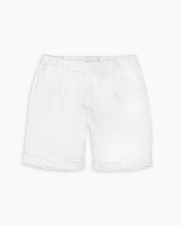 White Cotton Casual Shorts