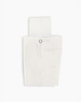 Off White Cotton Stretch Pleated Pant