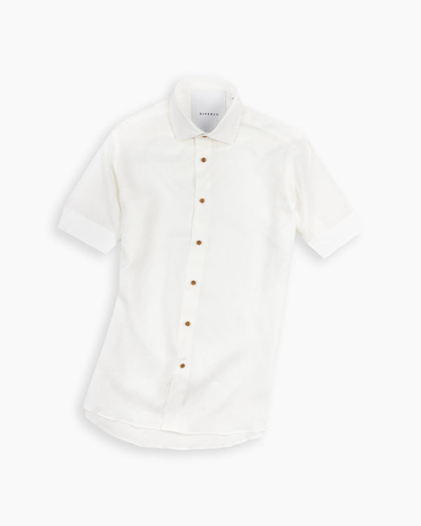 White Linen Short Sleeve Shirt