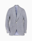 Sky Houndstooth Linen & Silk Blazer