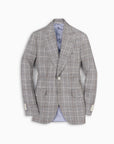 Grey Prince of Wales Linen & Silk Blazer