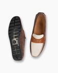 Brown & Ecru Contrast Suede Loafer