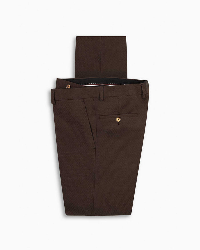 Chocolate Seersucker Wool Pant