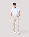Cornflower Blue Knitted Cotton Polo