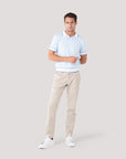 Cornflower Blue Knitted Cotton Polo
