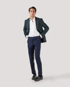 Green Gun-Club Contrast Hip Blazer