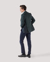 Green Gun-Club Contrast Hip Blazer