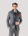 Grey Check Wool & Cashmere Ultra Peak Blazer