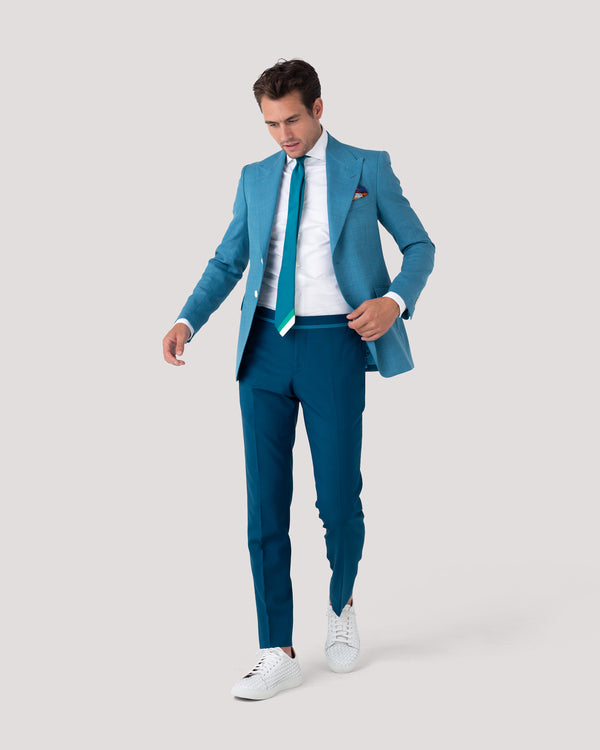 Mint Ultra Peak Hopsack Wool Blazer