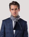 Navy & Grey Cashmere Mini Scarf