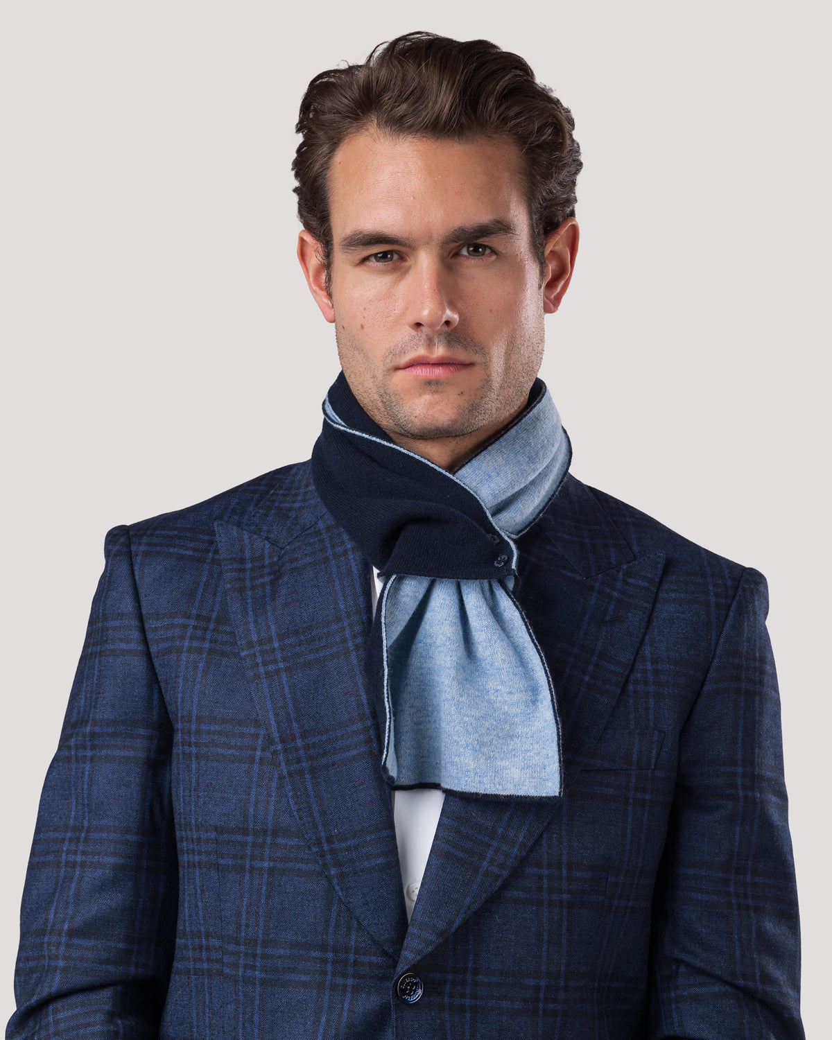 Navy &amp; Sky Cashmere Mini Scarf
