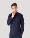 Navy Giro-Inglese Popover Shirt