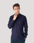 Navy Giro-Inglese Popover Shirt